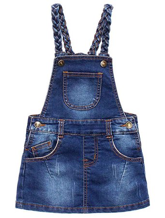 Amazon.com: BINPAW Girl's Denim Jeans Pinafore Overall One-piece Suspender Skirt: Clothing