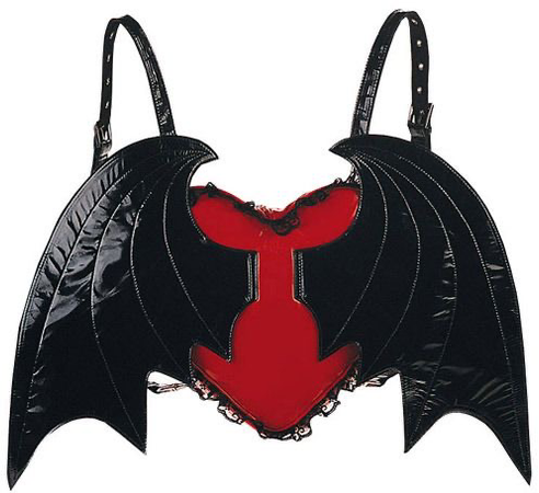 demonia heart bat wing backpack