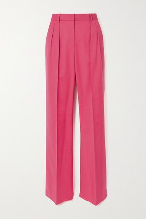 Dallas Wool-blend Straight-leg Pants - Pink