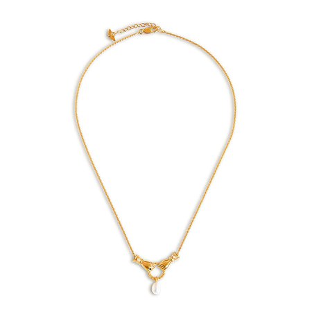 Gold RAHUM Ring And Pearl Necklace | i The Label – ithelabel.com