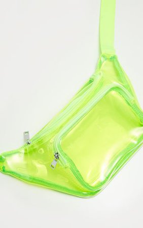 Neon Lime Clear Bum Bag | Accessories | PrettyLittleThing IE
