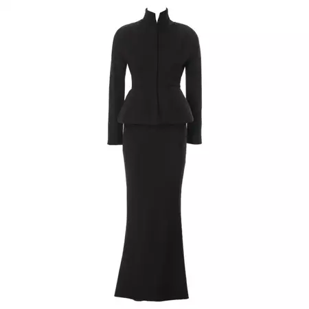 Christian Dior by John Galliano black wool crepe haute-couture bar suit, fw 1998 For Sale at 1stDibs | dior bar suit