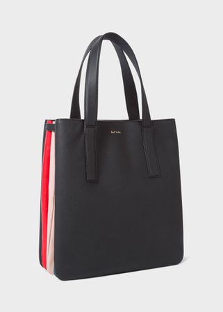 Black Leather 'Concertina' Tote Bag - Paul Smith Europe