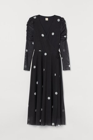 Wrap Dress - Black/dotted - Ladies | H&M US