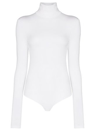 wolford white orlando turtleneck bodysuit