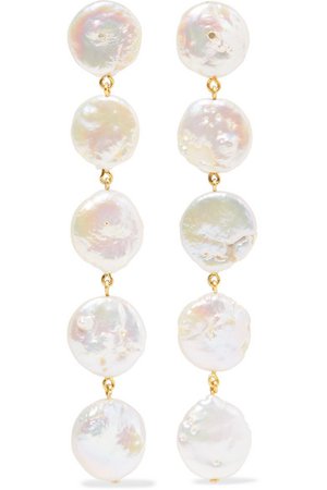 Chan Luu | Gold-plated pearl earrings | NET-A-PORTER.COM