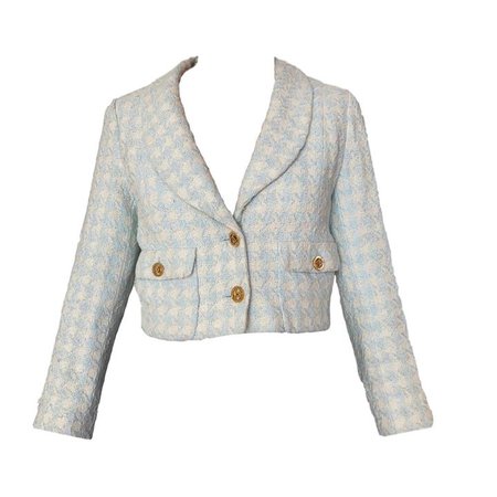 Chanel Baby Blue Cropped Jacket