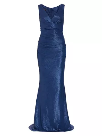 Shop Talbot Runhof Mirrorball Metallic Sleeveless Gown | Saks Fifth Avenue