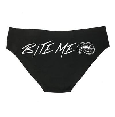 Women's "Bite Me" Booty Shorts by Cartel Ink (Black) | Inked Shop