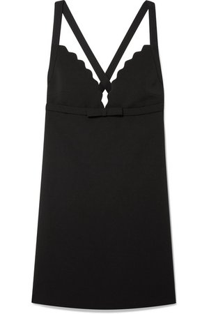 Miu Miu | Scalloped bow-embellished cady mini dress | NET-A-PORTER.COM