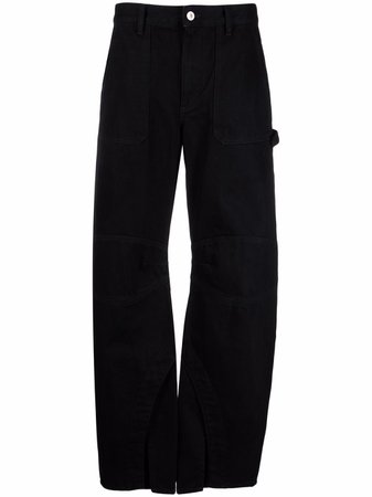 The Attico side-slit Detail Straight Trousers - Farfetch