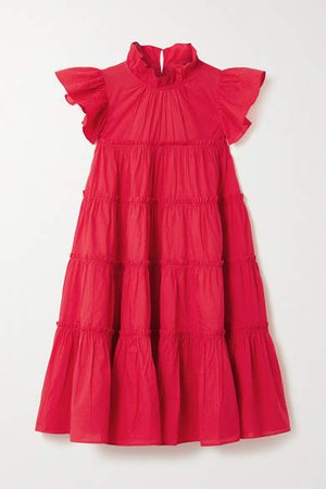 Tiffany Ruffled Tiered Cotton-poplin Mini Dress