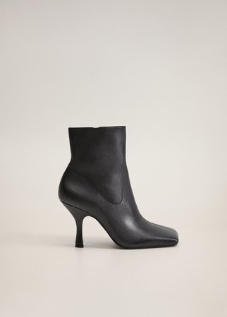 Squared toe leather ankle boots - Women | Mango United Kingdom