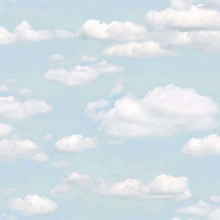 Bath Blue Clouds Wallpaper - by Brewster