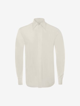 Alexander Mcqueen, Pointy Collar Silk Poplin Shirt
