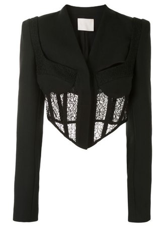 black corset style cropped blazer