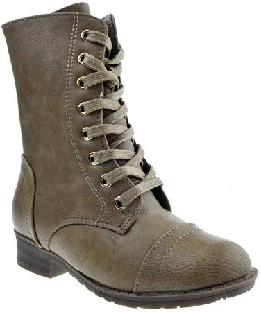 Amazon.com | Pinky Footwear Callie 04F Little Kids Combat Lace Up Boots Khaki 13 | Boots