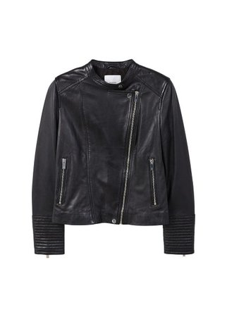 MANGO Zip leather jacket