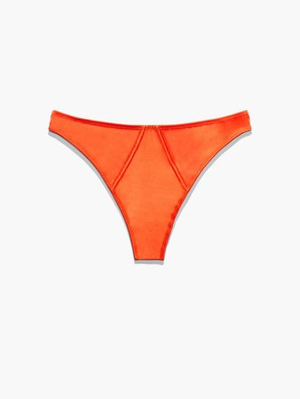 Sharp Satin High Leg Thong in Orange | SAVAGE X FENTY