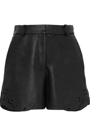 Stella McCartney | Laser-cut faux leather shorts | NET-A-PORTER.COM