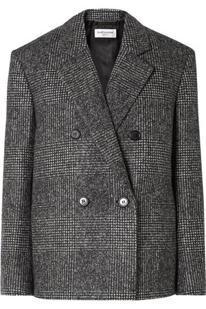 SAINT LAURENT | Checked wool-blend blazer | NET-A-PORTER.COM