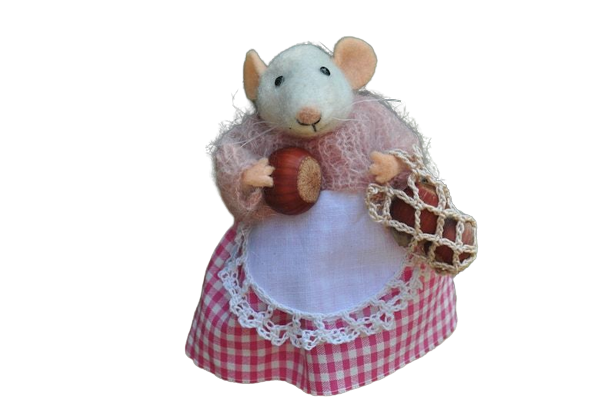 Felted Mouse with Nut by MillaKnitt