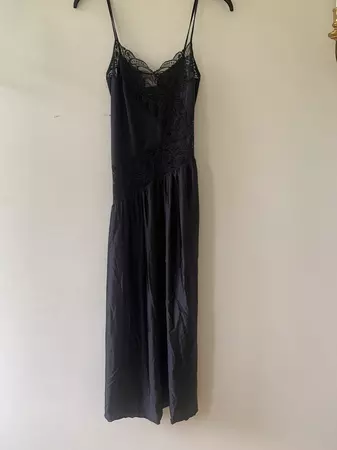 Vintage Leg Slit Nylon Black Evening Dress Slip Dress See Through Dress 1980s - Etsy Greece
