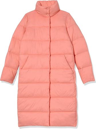 Amazon.com: Amazon Essentials Women's Lightweight Water-Resistant Longer Length Cocoon Puffer Coat, Pink, Large : Clothing, Shoes & Jewelry