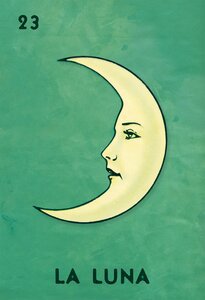 Ebern Designs 'La Luna Retro' Graphic Art Print on Canvas | Wayfair