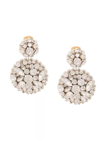 Oscar De La Renta Jeweled Disc Earrings - Farfetch