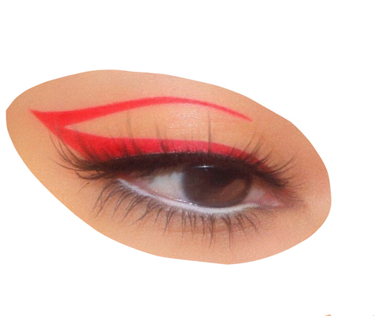 red graphic eyeliner