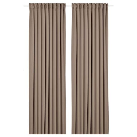 MAJGULL Room darkening curtains, 1 pair, gray/brown, 57x98" - IKEA