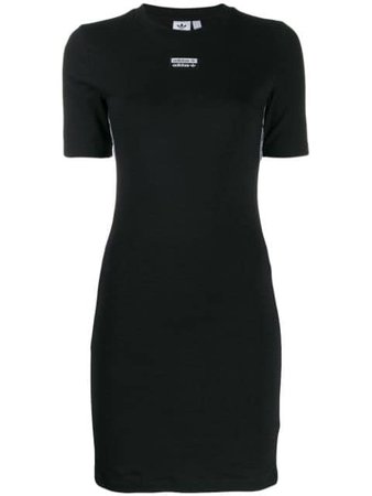 Black Adidas Fitted T-shirt Dress | Farfetch.com