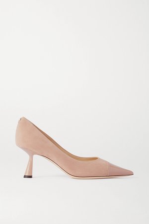 Antique rose Rene 65 suede and patent-leather pumps | Jimmy Choo | NET-A-PORTER