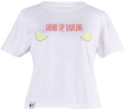 blonde gone rogue - Drink Up Vegan T-Shirt In White