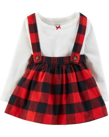 Baby Girl 2-Piece Bodysuit & Suspender Skirt Set | Carters.com