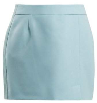 Alexa Wool Crepe Mini Skirt - Womens - Light Blue