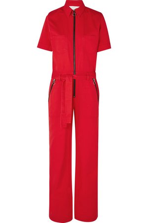 Victoria, Victoria Beckham | Belted cotton-drill jumpsuit | NET-A-PORTER.COM