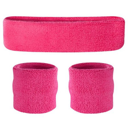3 Pack Fluro Pink Sweat Bands | Costume Accessories