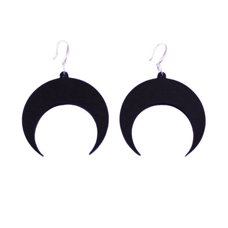 big black moon earrings