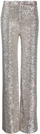 sequin high waisted trousers