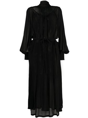 Shop black Ann Demeulemeester bell sleeve sheer dress with Express Delivery - Farfetch