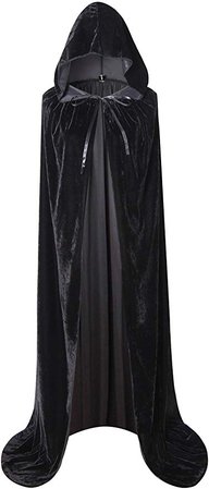 Amazon.com: BIGXIAN Full Length Hooded Velvet Cloak Halloween Christmas Fancy Cape Costumes 59" (Dark Green): Clothing