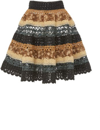 Dolce & Gabbana Striped Crochet Skirt Size: 38