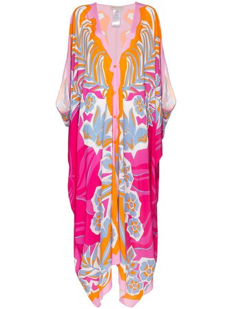 Emilio Pucci Floral Pattern Kaftan Maxi Dress | Farfetch.com