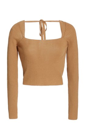 Anna October Cropped Wool-Blend Sweater