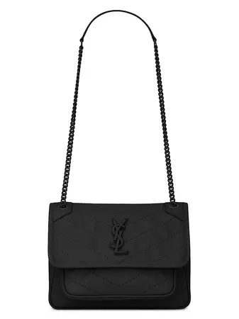 Shop Saint Laurent Niki Baby Chain Bag In Crinkled Vintage Leather | Saks Fifth Avenue