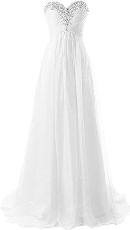 JAEDEN Wedding Dresses Beach Bridal Dresses Chiffon Wedding Gowns Strapless Bride Dress at Amazon Women’s Clothing store