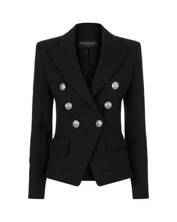 Lyst - Balmain Textured Double-breasted Blazer in Black