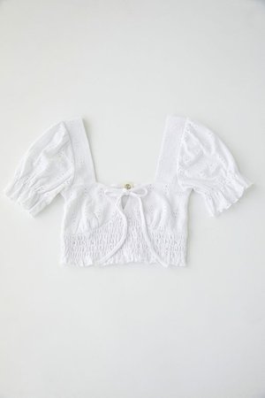 UO Eyelet Smocked Blouse | Urban Outfitters
